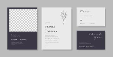 Simple and elegant wedding card template vector