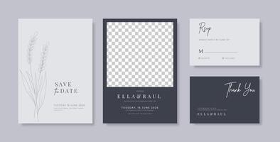 Simple and elegant wedding card template vector