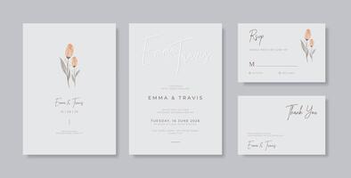 Simple and elegant wedding card template vector
