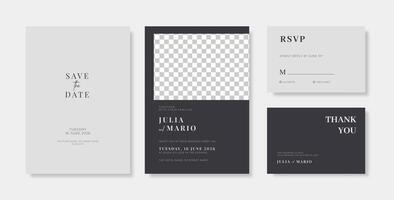 Simple and elegant wedding card template vector