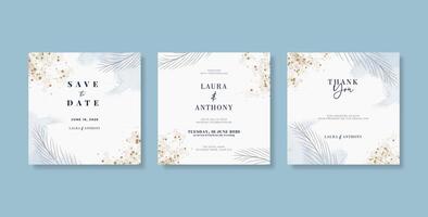 hermosa Boda invitación modelo con acuarela antecedentes vector