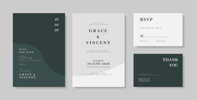 Simple and elegant wedding card template vector