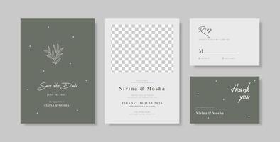 Simple and elegant wedding card template vector