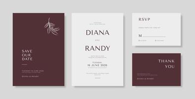 Simple and elegant wedding card template vector
