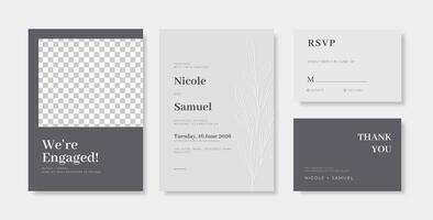 Simple and elegant wedding card template vector