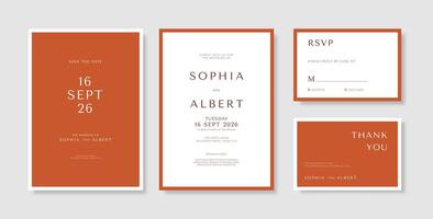 Simple and elegant wedding card template vector