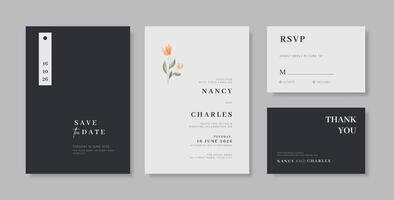 Simple and elegant wedding card template vector