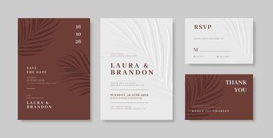 Simple and elegant wedding card template vector