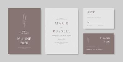 Simple and elegant wedding card template vector