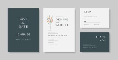 Simple and elegant wedding card template vector