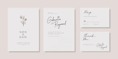 Simple and elegant wedding card template vector