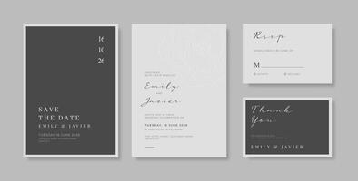 Simple and elegant wedding card template vector