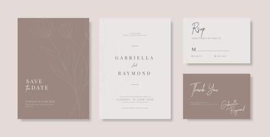 Simple and elegant wedding card template vector