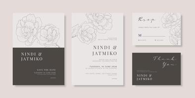 Simple and elegant wedding card template vector