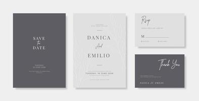 Simple and elegant wedding card template vector