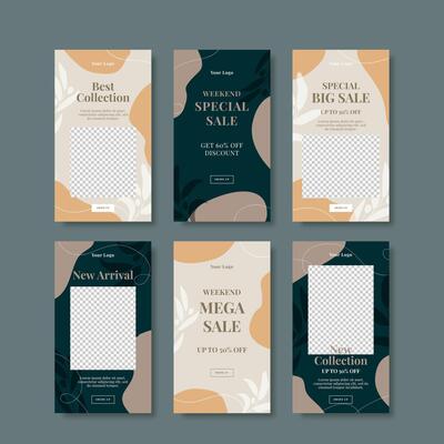 Beautiful boho promotion social media stories template