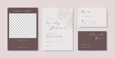 Simple and elegant wedding card template vector