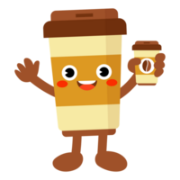 Funny Coffee cup Holding Take away coffee png