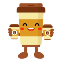 Funny Coffee cup Holding Take away coffee png