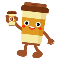 Funny Coffee cup Holding Take away coffee png