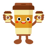 Funny Coffee cup Holding Take away coffee png