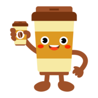 Funny Coffee cup Holding Take away coffee png