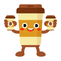 Funny Coffee cup Holding Take away coffee png