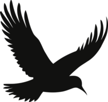 Silhouette of bird flying in the sky png