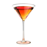 un martini vaso con un rojo líquido en eso transparente antecedentes. png