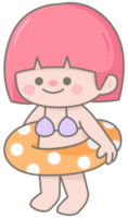 enfant main tiré mignonne coloré content bikini journée mignonne fille png