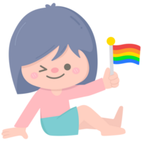 enfant main tiré mignonne coloré content fierté mois png