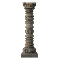 An old pillar with a carved design on it transparent background. png