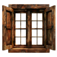 an old wooden window with a transparent background. png