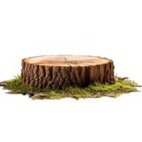 AI Generted a tree stump on a grassy background png