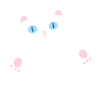 blanco gato dibujos animados ilustración linda gato linda elemento gato pegatina linda pegatina png