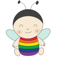 LGBT pride month concept with little cute bee illustration. png