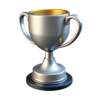 cute 3d illsutration of silver trophy, back to school theme png