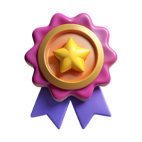 mignonne 3d illsutration de prix badge, retour à école thème png