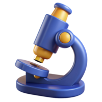 cute 3d illsutration of microscope, back to school theme png