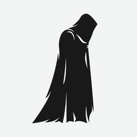 silhouette of grim reaper. side view. isolated on white background. graphic illustration. vector