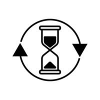 Hourglass with rotating arrow, reload icon vector