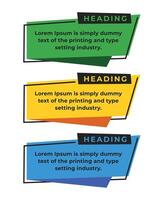 Geometric shape Heading Text box banner template set vector