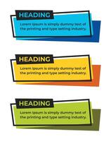Geometric shape Heading Text box banner template set vector