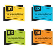 Geometric shape text box with numeric numbers Infographic template set vector