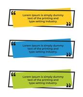 Geometric shape QuoteText box banner template set vector