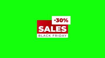 Black Friday Sale Animation in Green Screen. Black Friday Offer 30 off. video