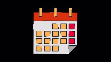 calendrier Animé mouvement graphique avec alpha canaliser. calendrier 4k animation pour la toile, mobile, et utilisateur interface conception video