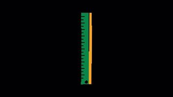 Ruler animated motion graphic with alpha channel. Ruler 4k animation for web, mobile, and user interface design video