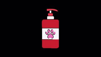 Pet Shampoo animated motion graphic with alpha channel. video