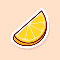 cute cartoon of yellow slice lemon isolated. vector